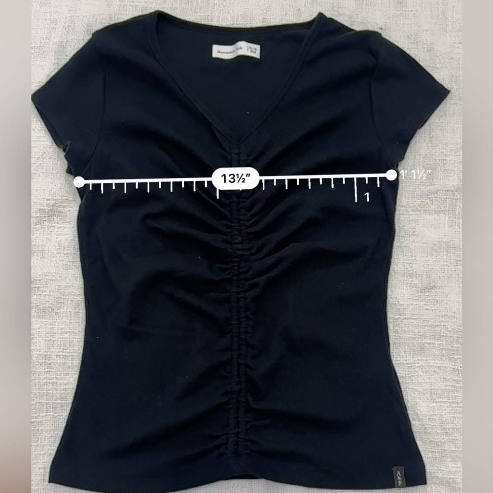 abercrombie kids front cinched tshirt black size 15/16 - Picture 3 of 8